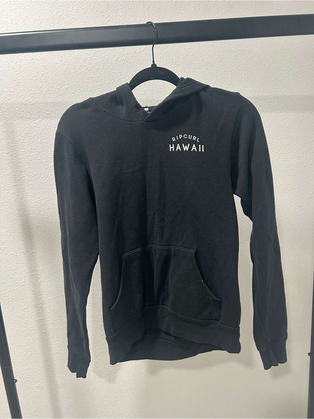 Rip Curl Black Crewneck Hoodie with 'Hawaii' Logo